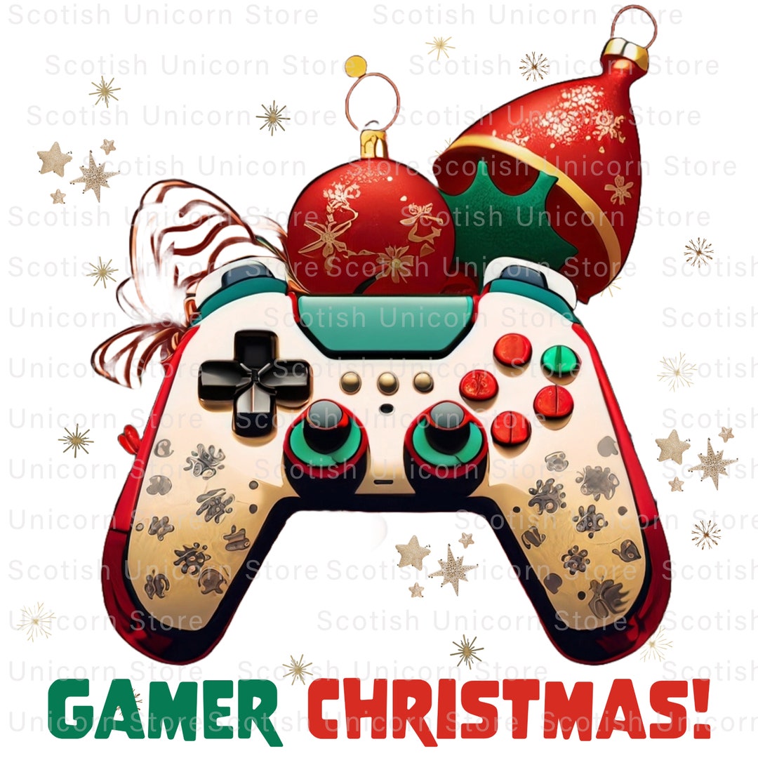Gamer Christmas Sublimation PNG, Xmas Gaming Controller, Xmas Video Gamer, Gamer Boy Christmas