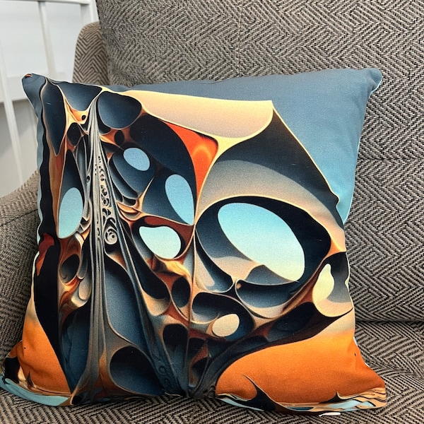 Abstract Style Pillow Cover Gift for Dali Lovers, Surreal Art Throw Pillow, Salvador Dali Inspired Art Nouveau Modern Housewarming Cushion