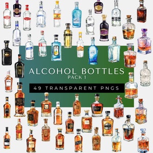 Alcool PNG | Illustrations de cocktails | Boissons alcoolisées Clipart | Transparent png | Clipart mariage | Utilisation commerciale | clipart mariage