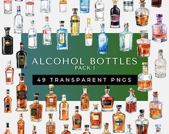 Alcohol, png PNGEgg | Cocktailillustraties | Clipart alcoholische dranken | Transparant png-bestand | Bruiloftsclipart | Commercieel gebruik | bruiloft bar clipart