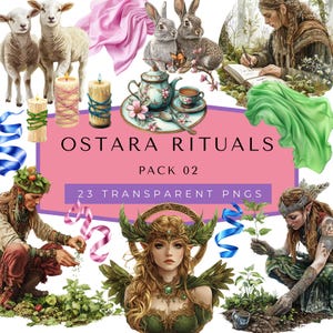 Ostara, Pâques, rituels et cérémonies, Livre des ombres, grimoire numérique, clipart Sabbat imprimable, celtique, wicca wicca, paganisme, païen