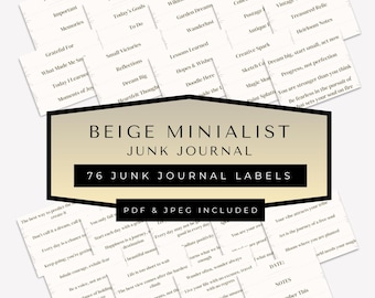 Junk Journal Words, Printable Words & Numbers, Vintage Ephemera, Quote Labels, Digital Download, Scrapbooking Supplies, Instant Download