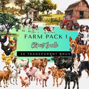 Farm Png | Farm Animals | Farming Clipart | Tractor png | Farm Life Png | Junk Journals | Chicken Clipart | Commercial Use | Cute Farm