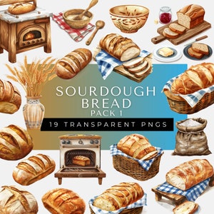 Sourdough Clipart | Baking Clipart | Digital Download | Sourdough Bread | Commercial Use | Hot Mama | Instant Download | Sourdough Loaf