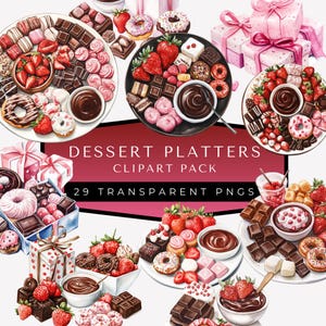 Clipart de plato de postres para el día de San Valentín, regalos dulces, salsa de chocolate, donas, fresas, diseños con temática de amor, noche de cita, aniversario