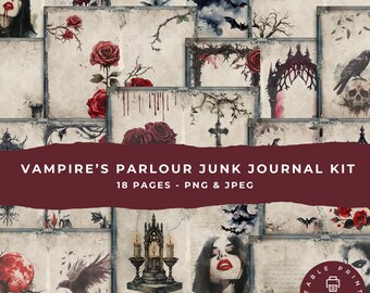 Gothic Vampire Junk Journal Pages: Spooky Elegant Collection (Digital Download)