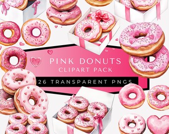 Niedliches Donut Set, süsses Geschenk Aquarell, süßes Geschenk, Geburtstagsparty, Babyparty, Party Dekoration, Donut