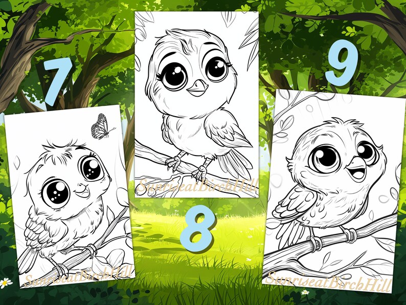 10 Baby Bird Coloring Page Kids Book Children Coloring Sheets of Cute