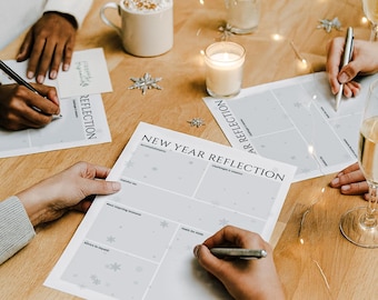 New Year Reflection Journal | Printable Goal Setting Worksheet (PDF)