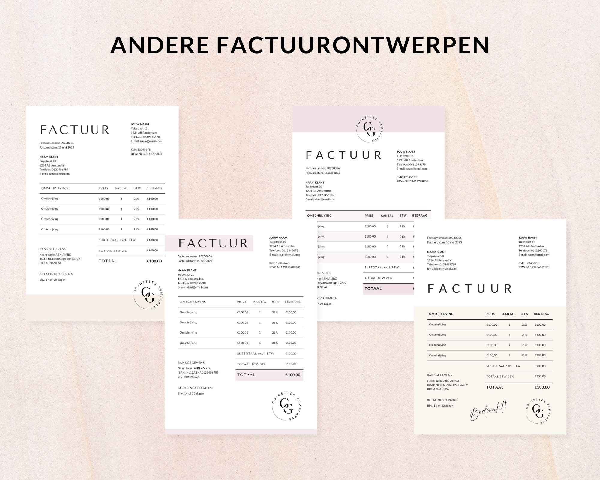 Factuur Template Canva Dutch Invoice Template for Creators Etsy