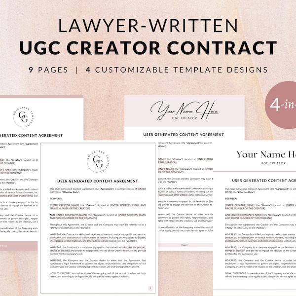 Avocat de contrat UGC examiné | Modèle de contrat UGC Avocat écrit | Avocat Contrat UGC | Modèle de contrat de créateur | Accord de créateur