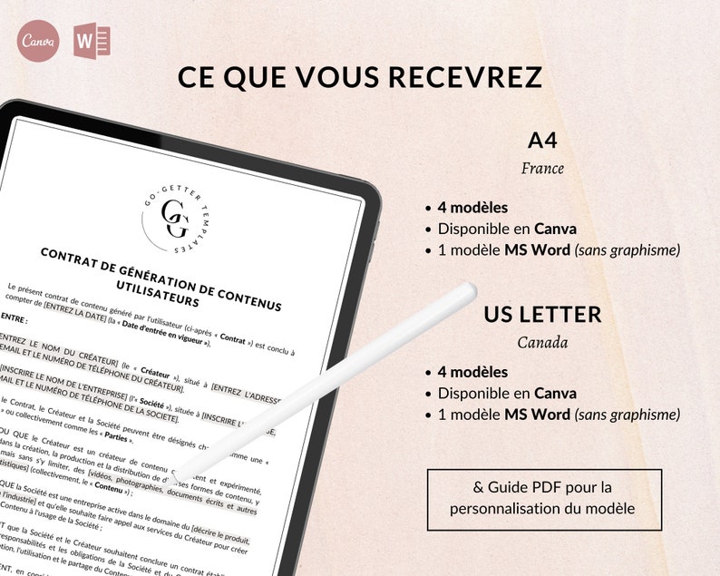 Modèle De Contrat UGC Français UGC Contract Template Lawyer French