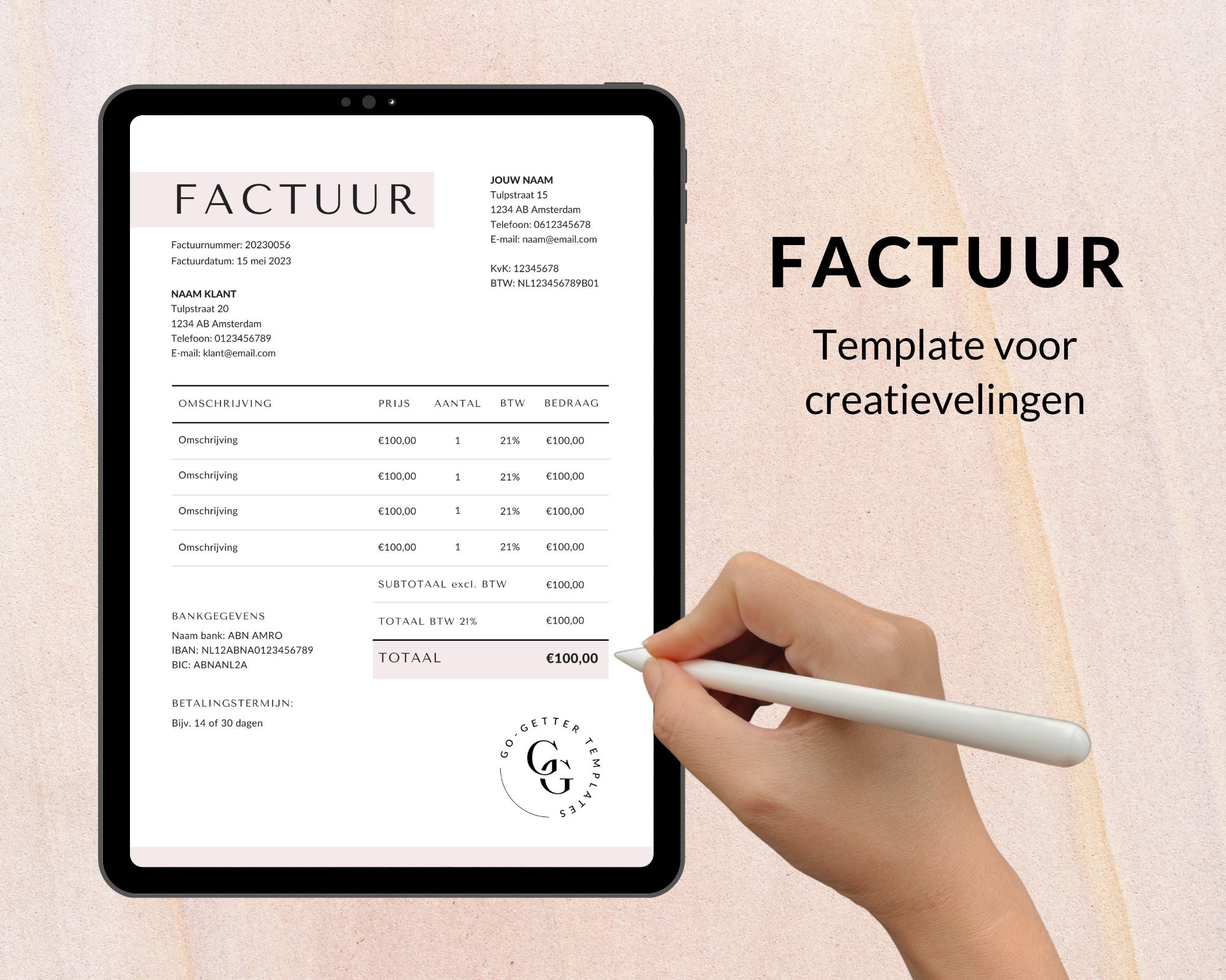 Factuur Template Canva Dutch Invoice Template for Creators Creatives