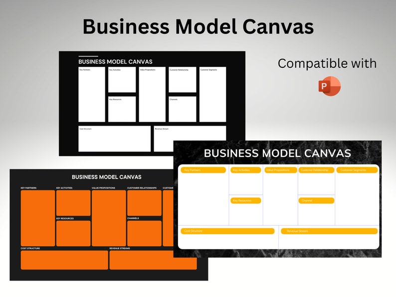 Business Model Canvas Powerpoint Template Easy to Edit 20 Different