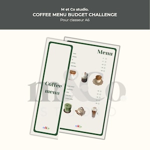 Desafio de orçamento do menu de café • desafio de orçamento • envelope de orçamento • envelope de economia