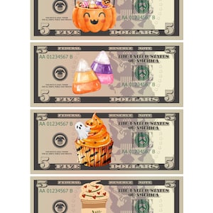Halloween Requisit Geld - 1, 2, 5, 10, 20, 50, 100 Scheine