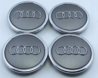 4 pièces 8D0601170 Cache Moyeu Jante Pour Audi Noir 68mm Centre De Roue  Emblème