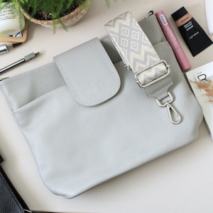 Leather Crossbody Shoulder Bag for Women with extra Patterned Straps, Leather Shoulder Bag, Crossbody Bag with Different Colors