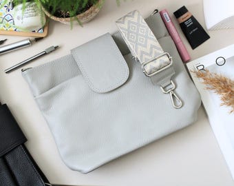 Leather Crossbody Shoulder Bag for Women with extra Patterned Straps, Leather Shoulder Bag, Crossbody Bag with Different Colors