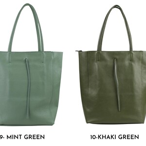 Leder Shopper Bag : Einkaufstasche mit Reißverschluss für Damen Bild 13