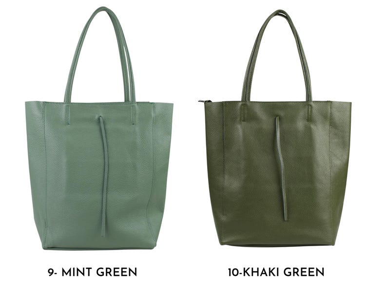 Leder Shopper Bag : Einkaufstasche mit Reißverschluss für Damen Bild 13