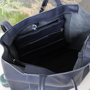 Leder Shopper Bag : Einkaufstasche mit Reißverschluss für Damen Bild 8