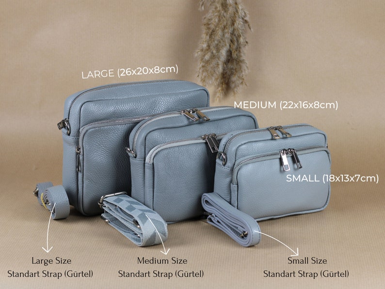 Leren Crossbody schoudertas voor dames met extra patroonriemen, leren schoudertas, Crossbody tas met verschillende kleuren afbeelding 2