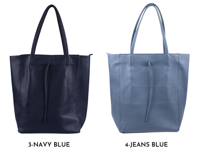 Leder Shopper Bag : Einkaufstasche mit Reißverschluss für Damen Bild 10
