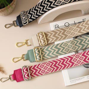 Patterned Leather Bag Strap: Adjustable Shoulder or Crossbody