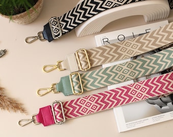 Patterned Leather Bag Strap: Adjustable Shoulder or Crossbody