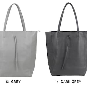 Leder Shopper Bag : Einkaufstasche mit Reißverschluss für Damen Bild 15