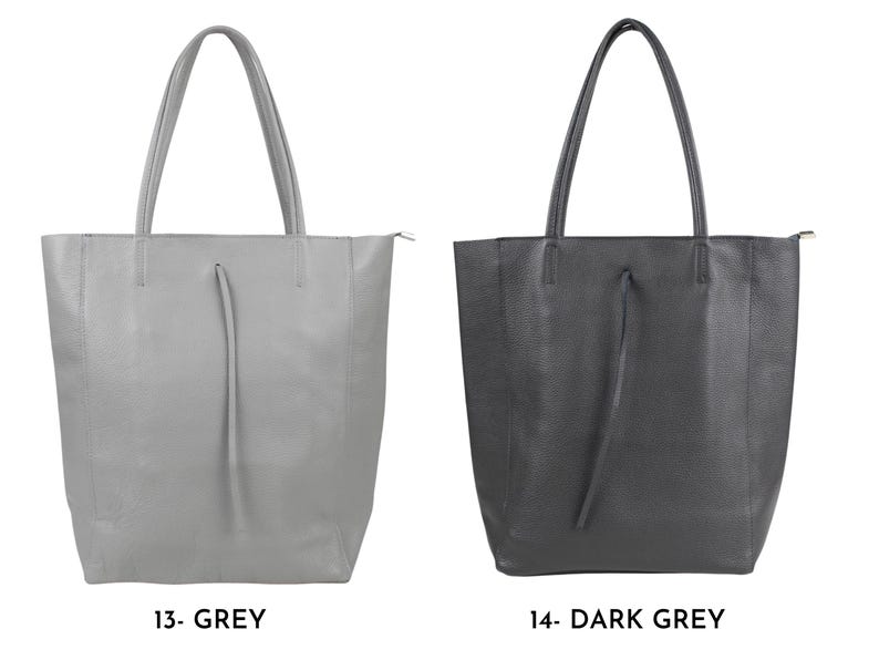 Leder Shopper Bag : Einkaufstasche mit Reißverschluss für Damen Bild 15
