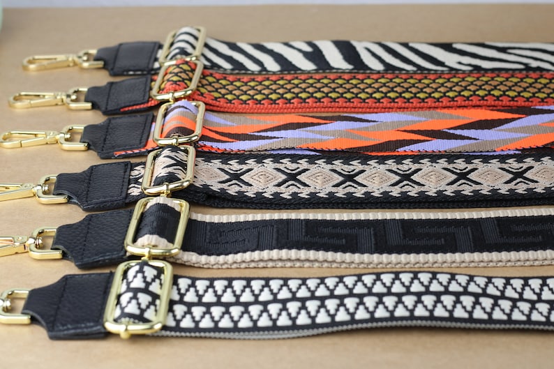 Black Leather Bag Strap for Women Strap for Bags With GOLD Etsy