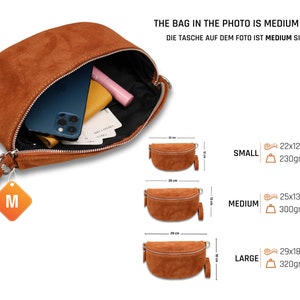 Suede Leather Bag for Women with extra Patterned Straps, Fanny Pack Women Crossbody, with Different Sizes image 2
