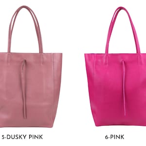Leder Shopper Bag : Einkaufstasche mit Reißverschluss für Damen Bild 11