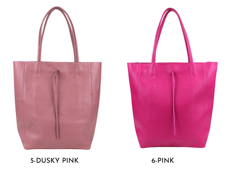 Leder Shopper Bag : Einkaufstasche mit Reißverschluss für Damen Bild 11