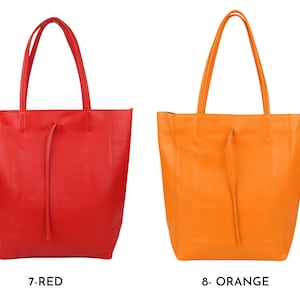 Leder Shopper Bag : Einkaufstasche mit Reißverschluss für Damen Bild 12