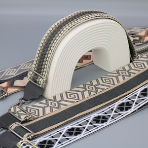 Breiter Schultergurt aus Leder mit Silber&Gold-Hardware, Kameragurt, dunkelgrauer Schultergurt für Frauen