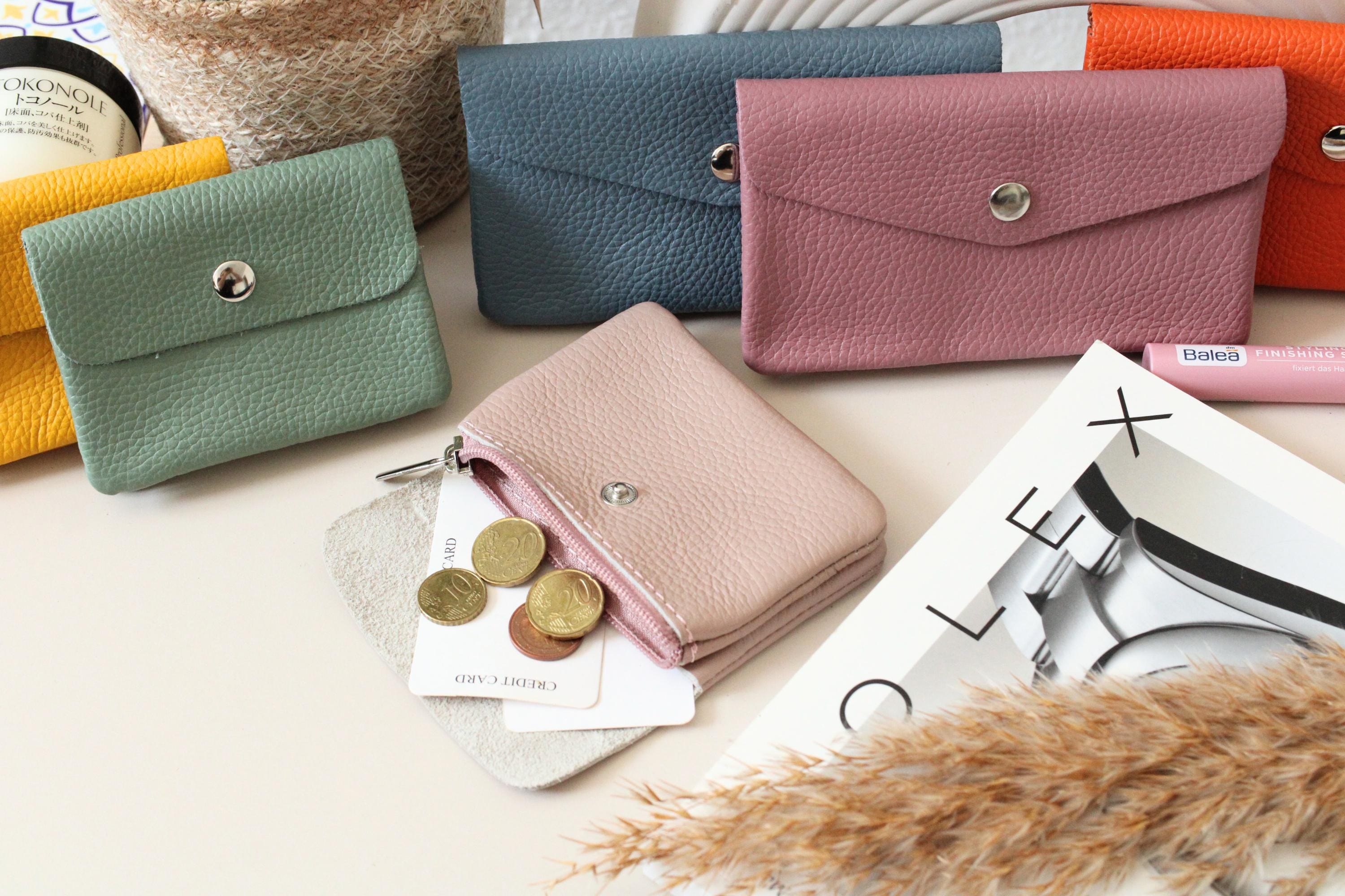 Leather Women Wallet, Handmade Minimal Coin Pocket for Women, Personalized Soft Wallet, Christmas Gift