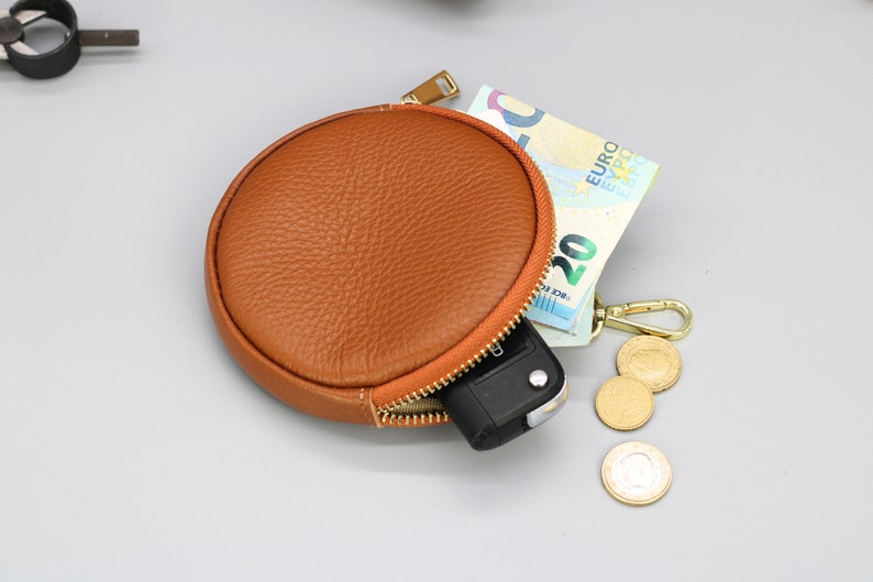 Leder Geldbörse für Frauen mit Münzgeldbeutel, personalisierte Geldbörse mit Kartenfächern mit Reißverschluss-Münzfach, Frauen Geldbörse, Geschenk für sie Bild 2