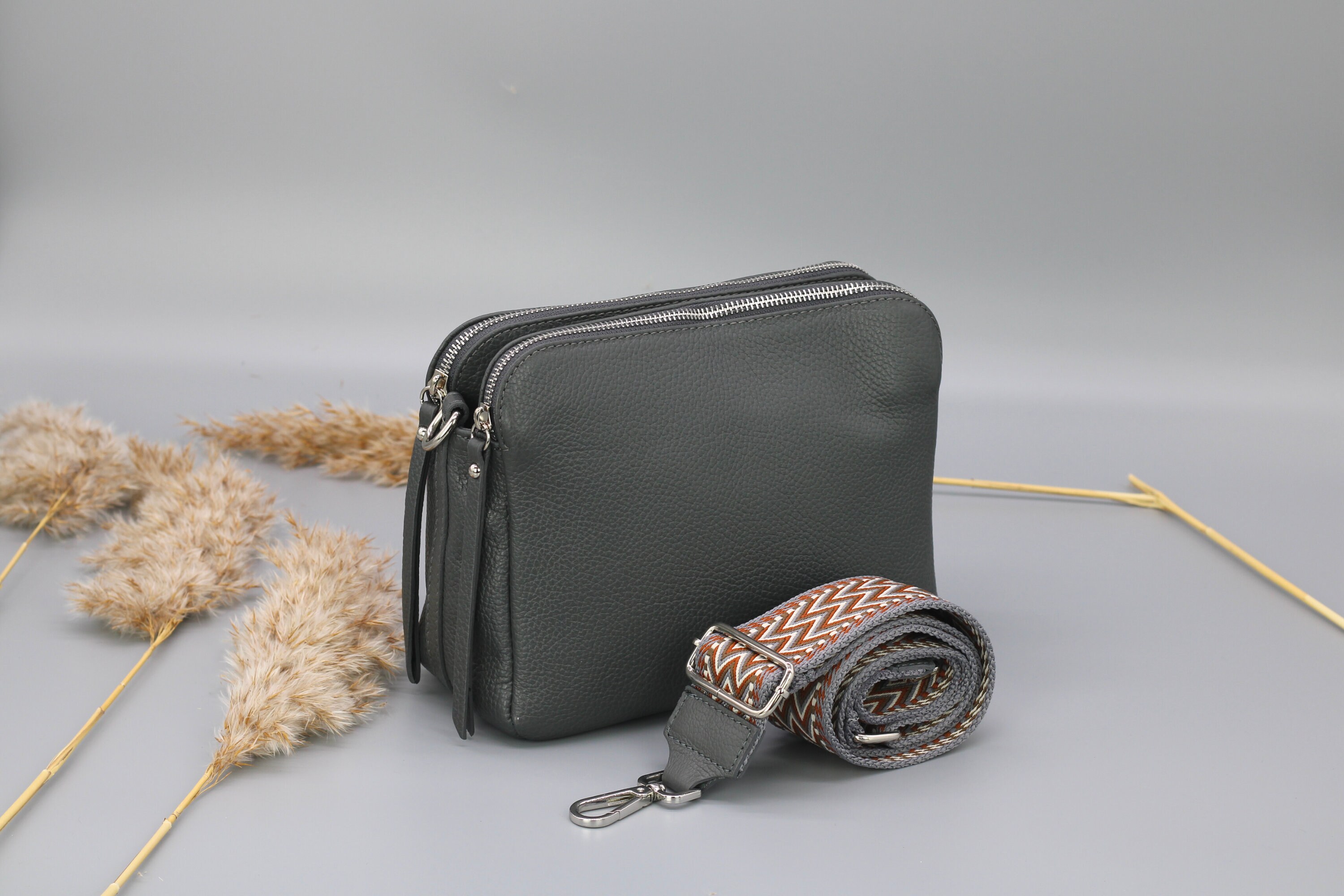 Gray Crossbody Bag Etsy