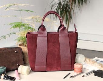 Suèdeleren handtas – elegante crossbody-tas met meerdere zakken
