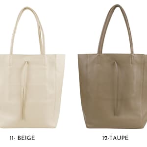 Leder Shopper Bag : Einkaufstasche mit Reißverschluss für Damen Bild 14