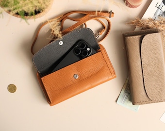 Personalisierte Handytasche aus Leder, Weihnachtsgeschenk