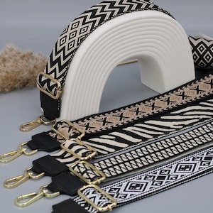 Schwarzer Leder Taschengurt für Frauen , Taschengurt mit GOLD Hardware, breiter Schultergurt, Kameragurte, lässiger Schultergurt