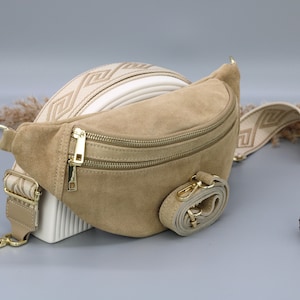Sac ventre en cuir suédé pour femme avec options de sangles à motifs supplémentaires, sac à bandoulière en cuir, sac à bandoulière de différentes couleurs