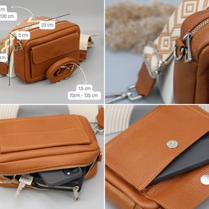 Umhängetasche aus Leder für Frauen mit extra gemusterten Trägern, Lederumhängetasche, Crossbody-tasche mit verschiedenen Farben Bild 2