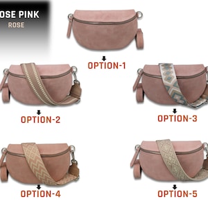 Suede Leather Bag for Women with extra Patterned Straps, Fanny Pack Women Crossbody, with Different Sizes image 8