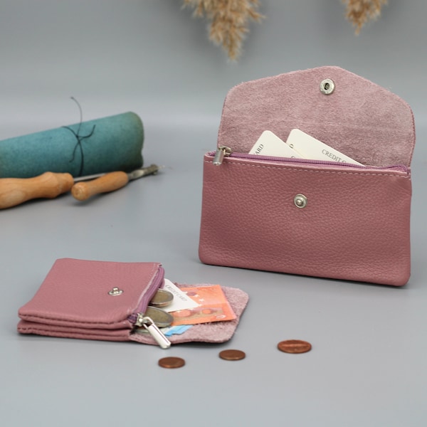 Portefeuille pour femmes en cuir, poche minimale faite à la main pour les femmes, portefeuille souple personnalisé, cadeau de Noël