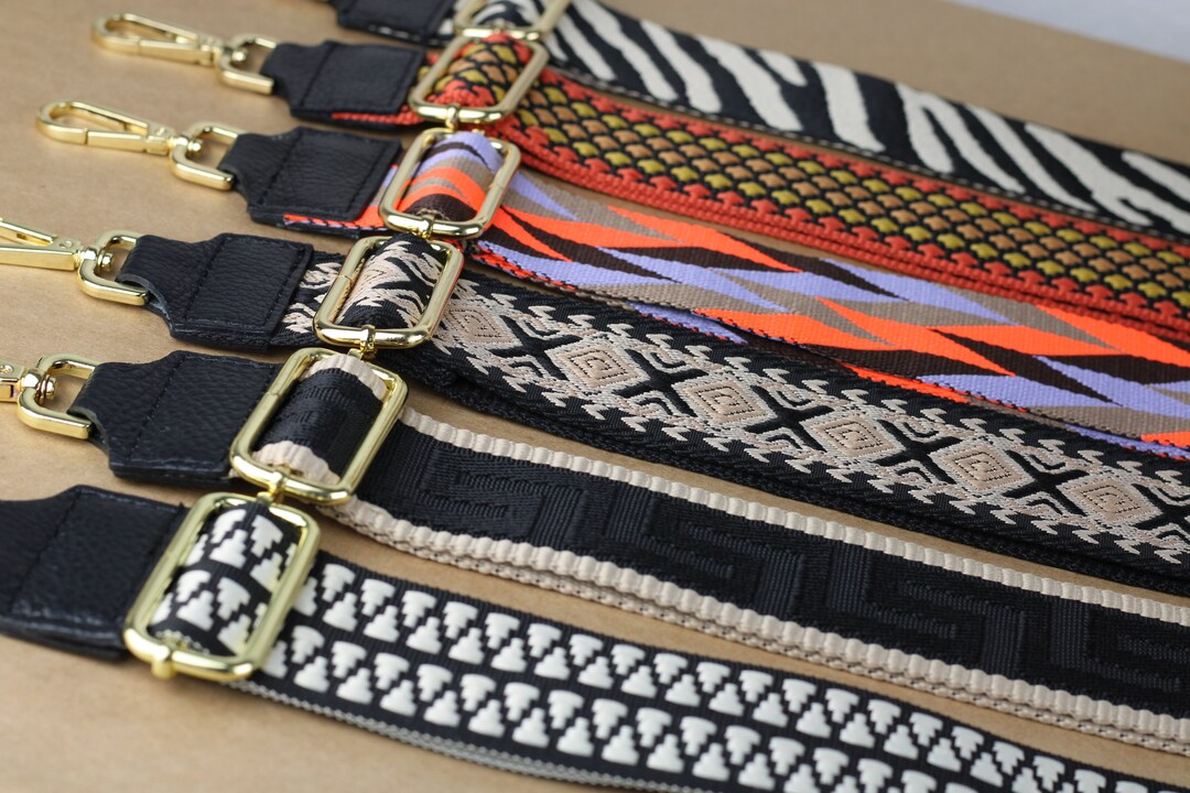 Black Leather Bag Strap for Women Strap for Bags With GOLD Etsy